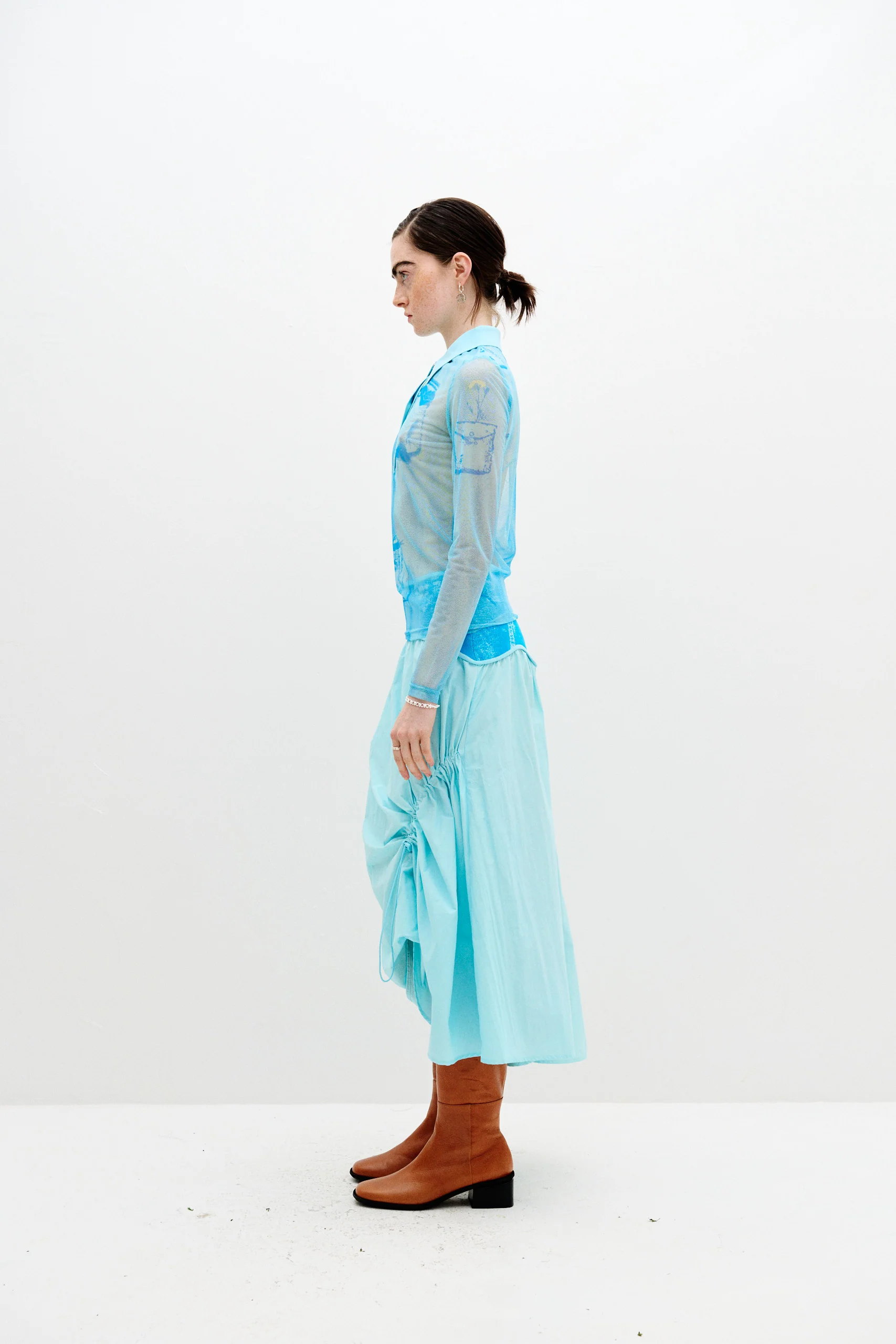 SCARLET MIXED MEDIA SHEER SHIRT - Image 3