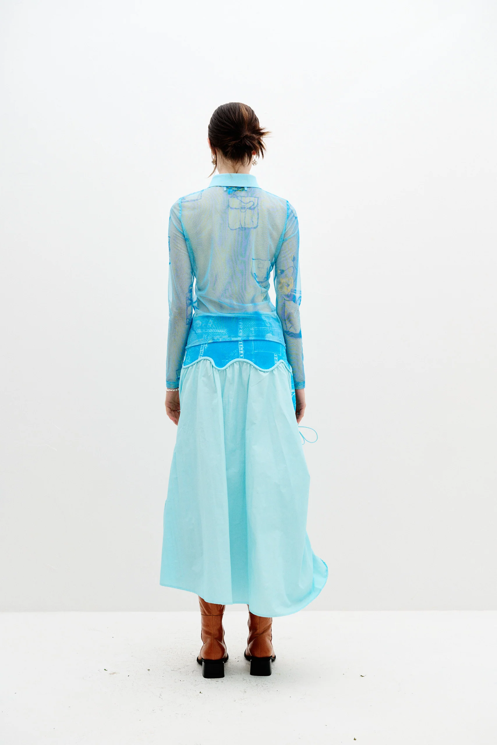 SCARLET MIXED MEDIA SHEER SHIRT - Image 4