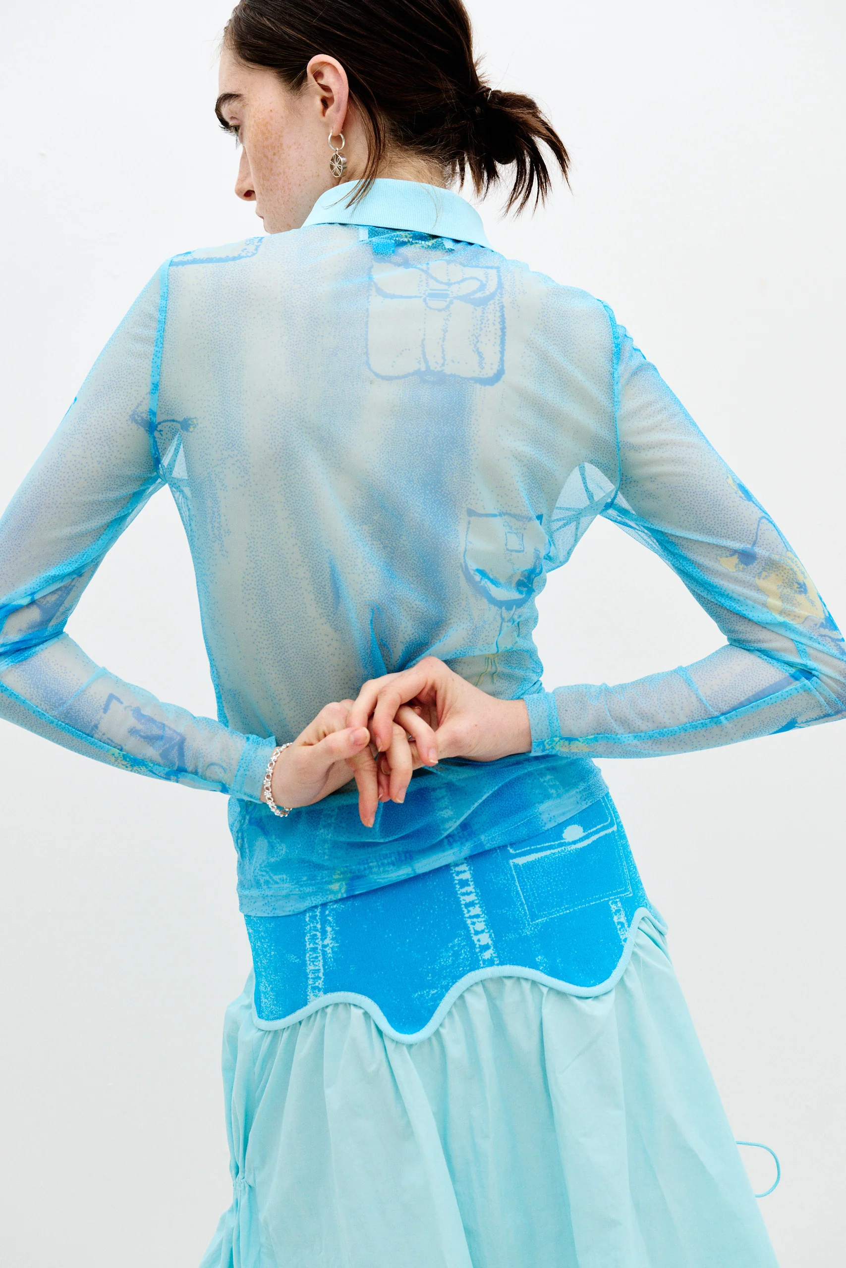 SCARLET MIXED MEDIA SHEER SHIRT - Image 5