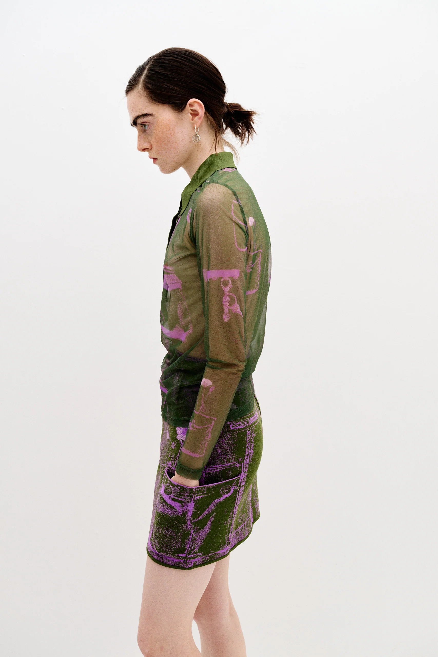 SCARLET MIXED MEDIA SHEER SHIRT - Image 5