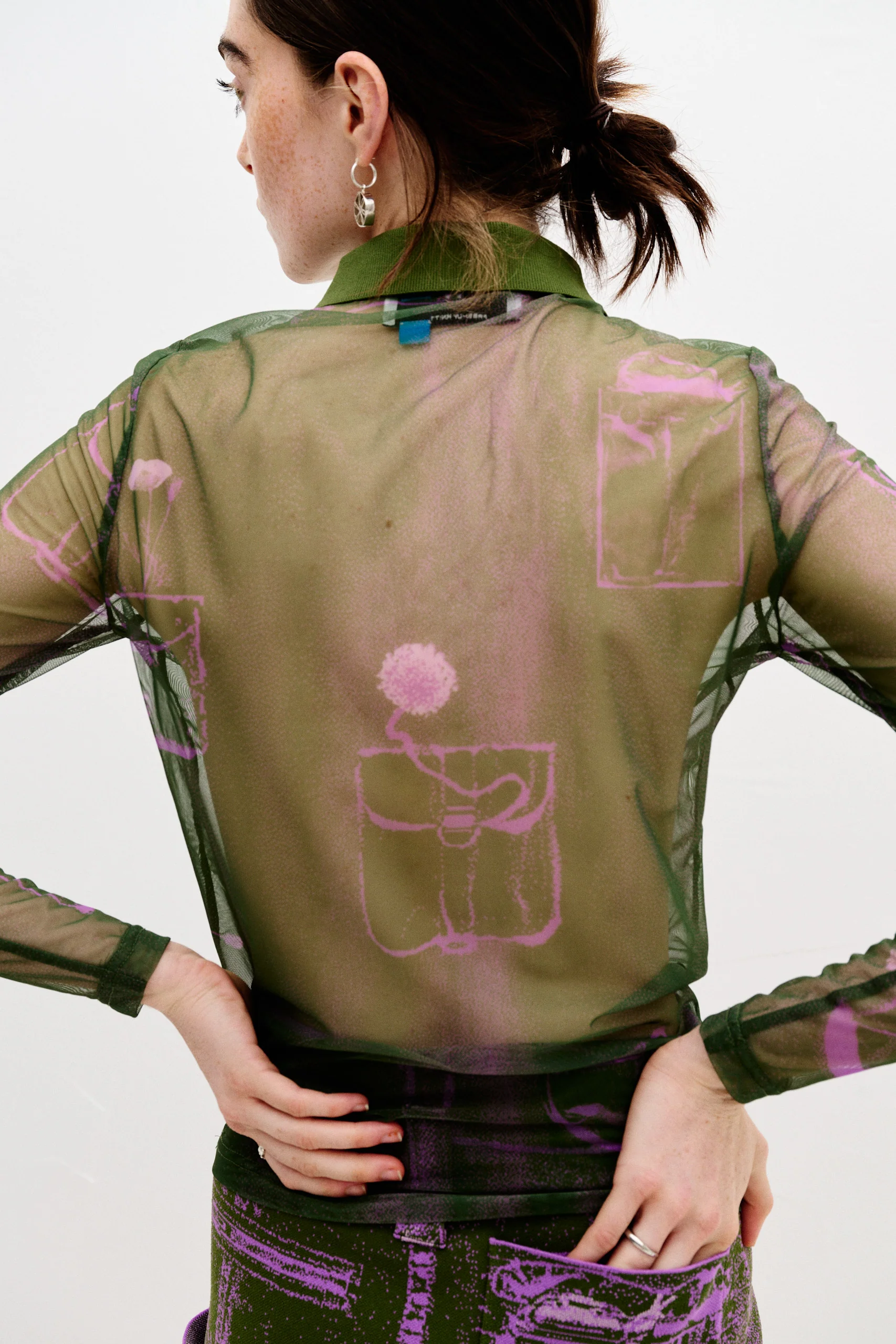 SCARLET MIXED MEDIA SHEER SHIRT - Image 6
