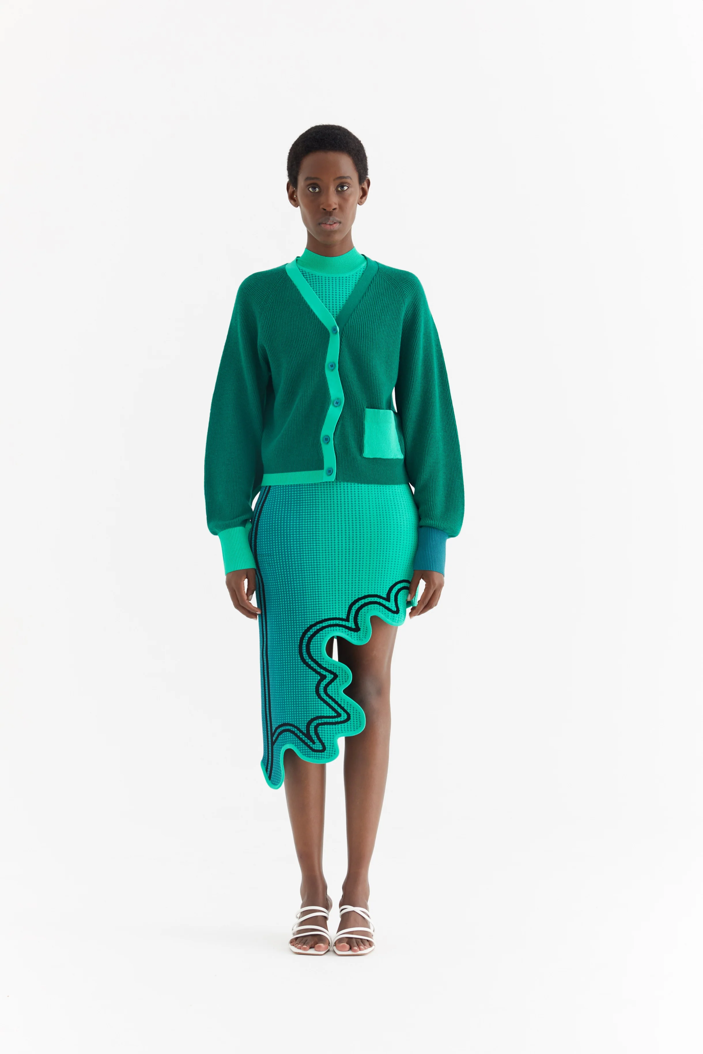 SEDNA MERINO WOOL WAVY CARDIGAN - Image 2