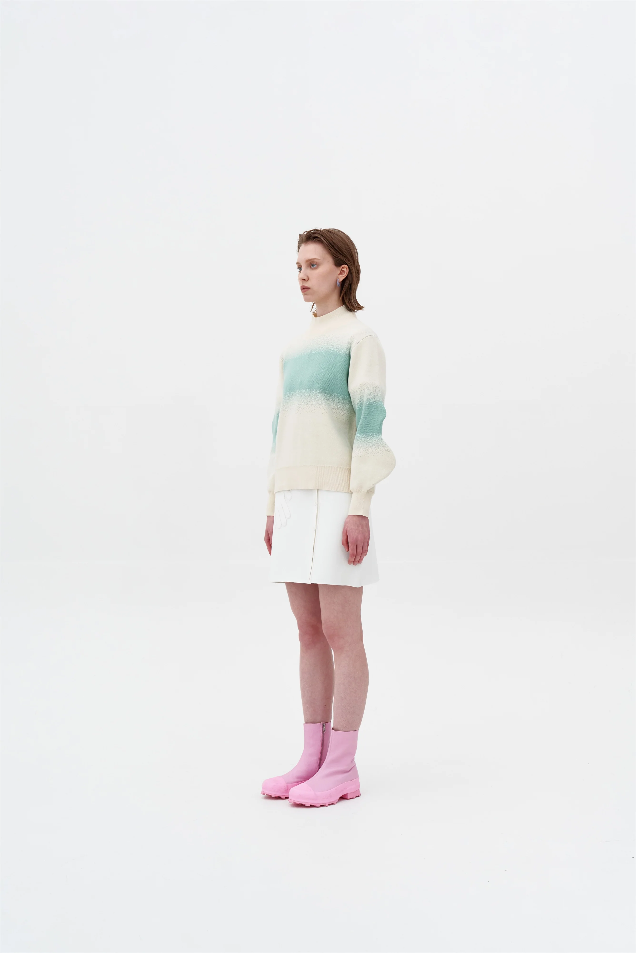 SINOPE "SPRAY PAINTED" MOCKNECK WITH WAVY SLEEVES - Image 2