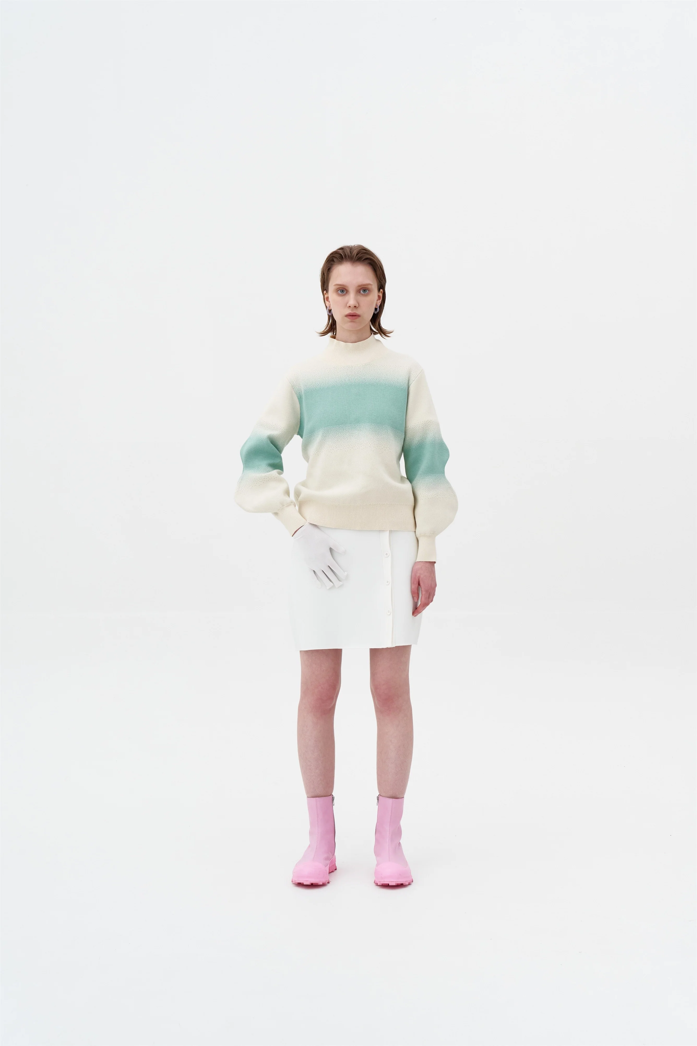 SINOPE "SPRAY PAINTED" MOCKNECK WITH WAVY SLEEVES - Image 4