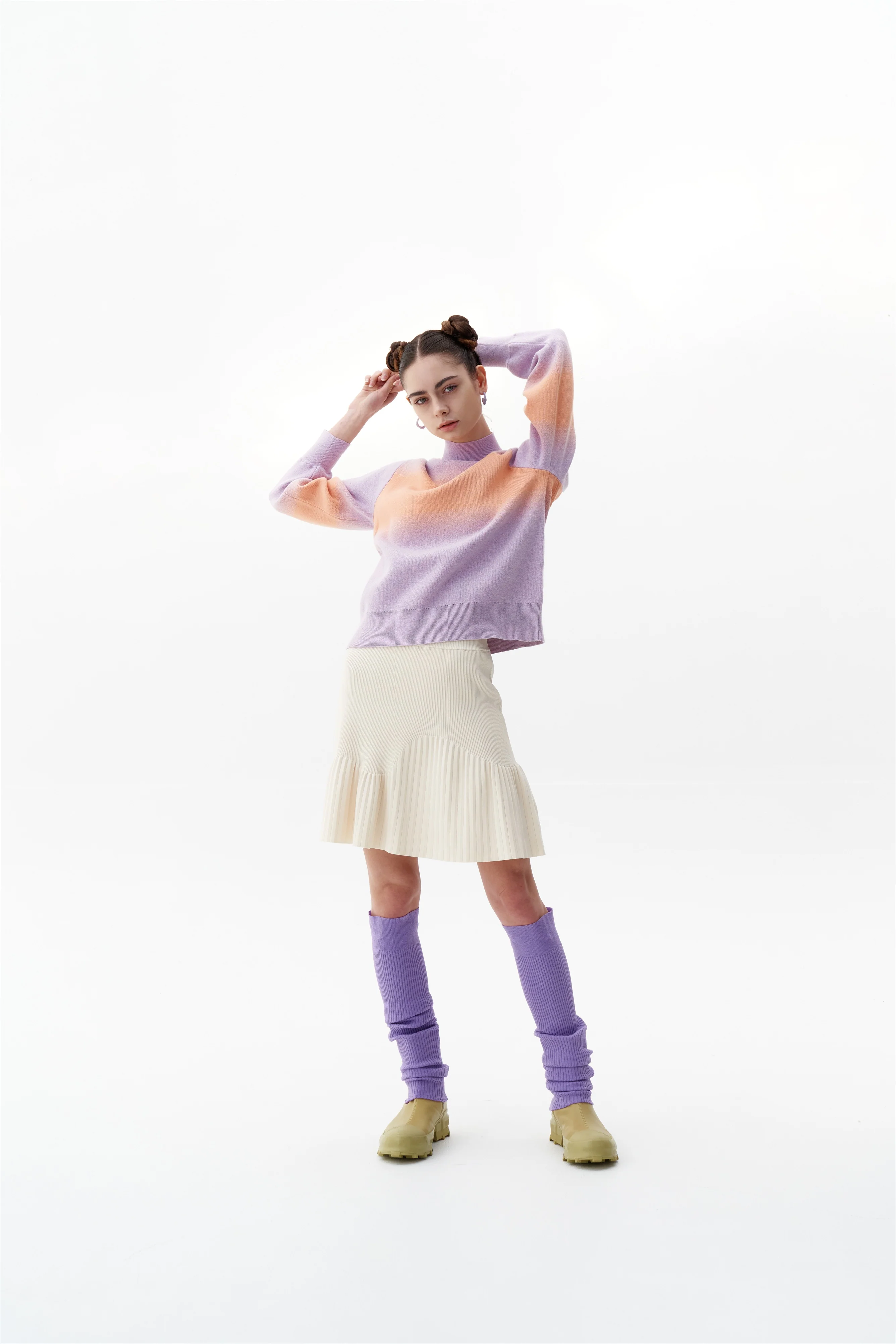 SINOPE "SPRAY PAINTED" MOCKNECK WITH WAVY SLEEVES - Image 4