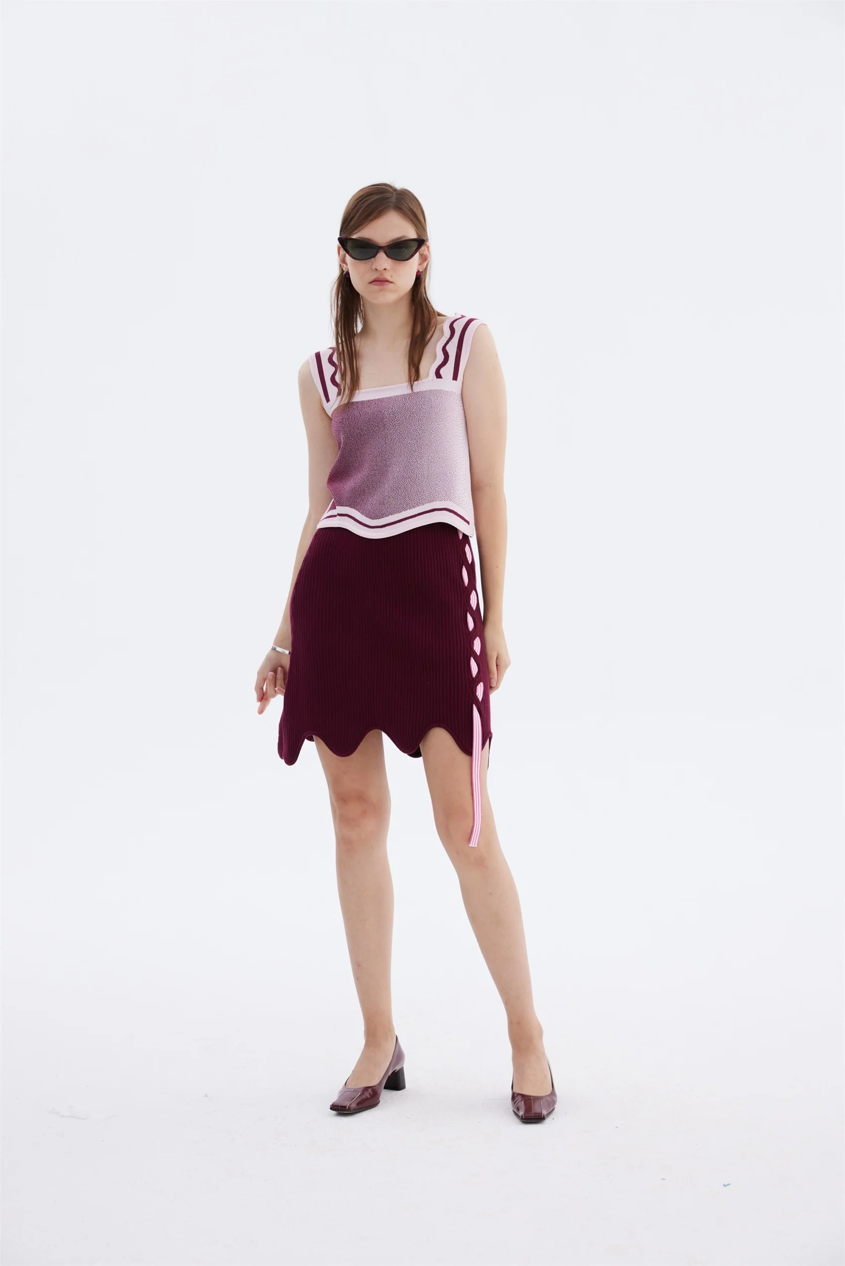 SOFIA MINI SKIRT WITH TRAVELING RIBS - Image 2