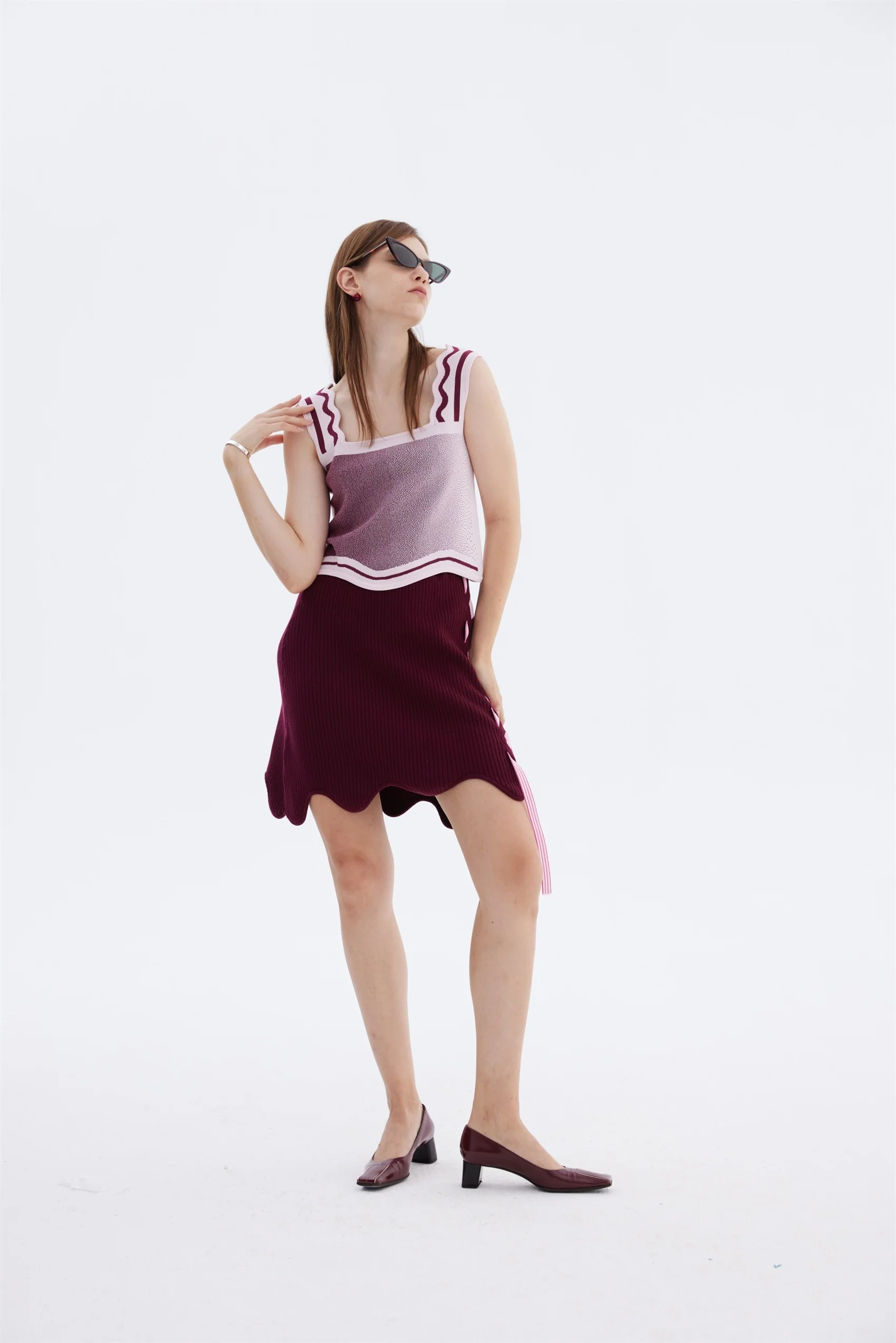 SOFIA MINI SKIRT WITH TRAVELING RIBS - Image 4