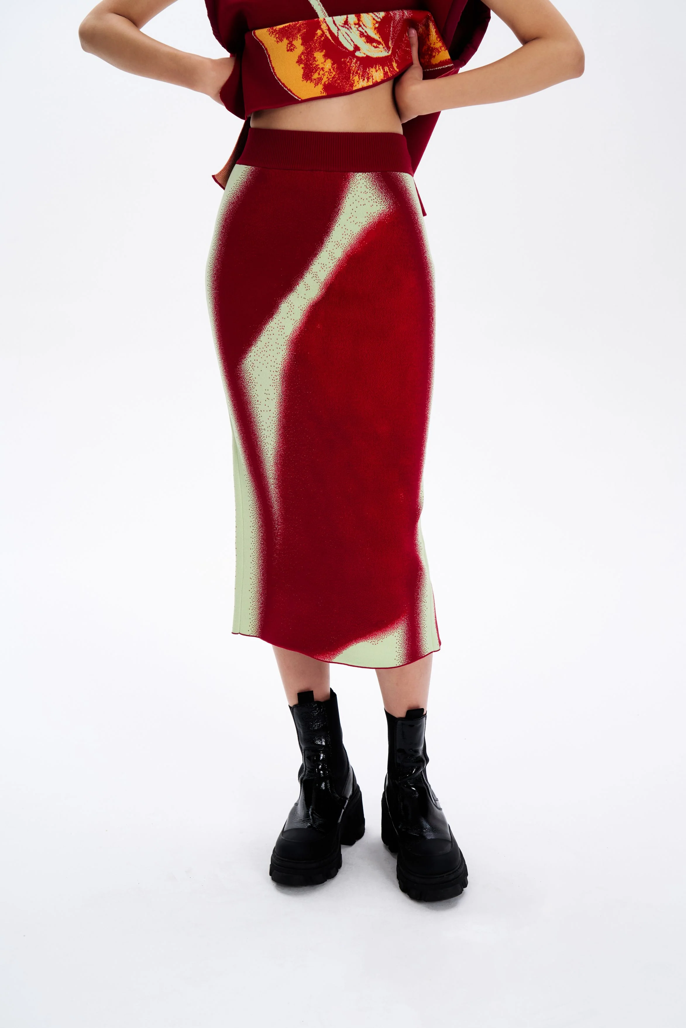 SOPHIE CHERRY PRINT MIDI SKIRT - Image 5
