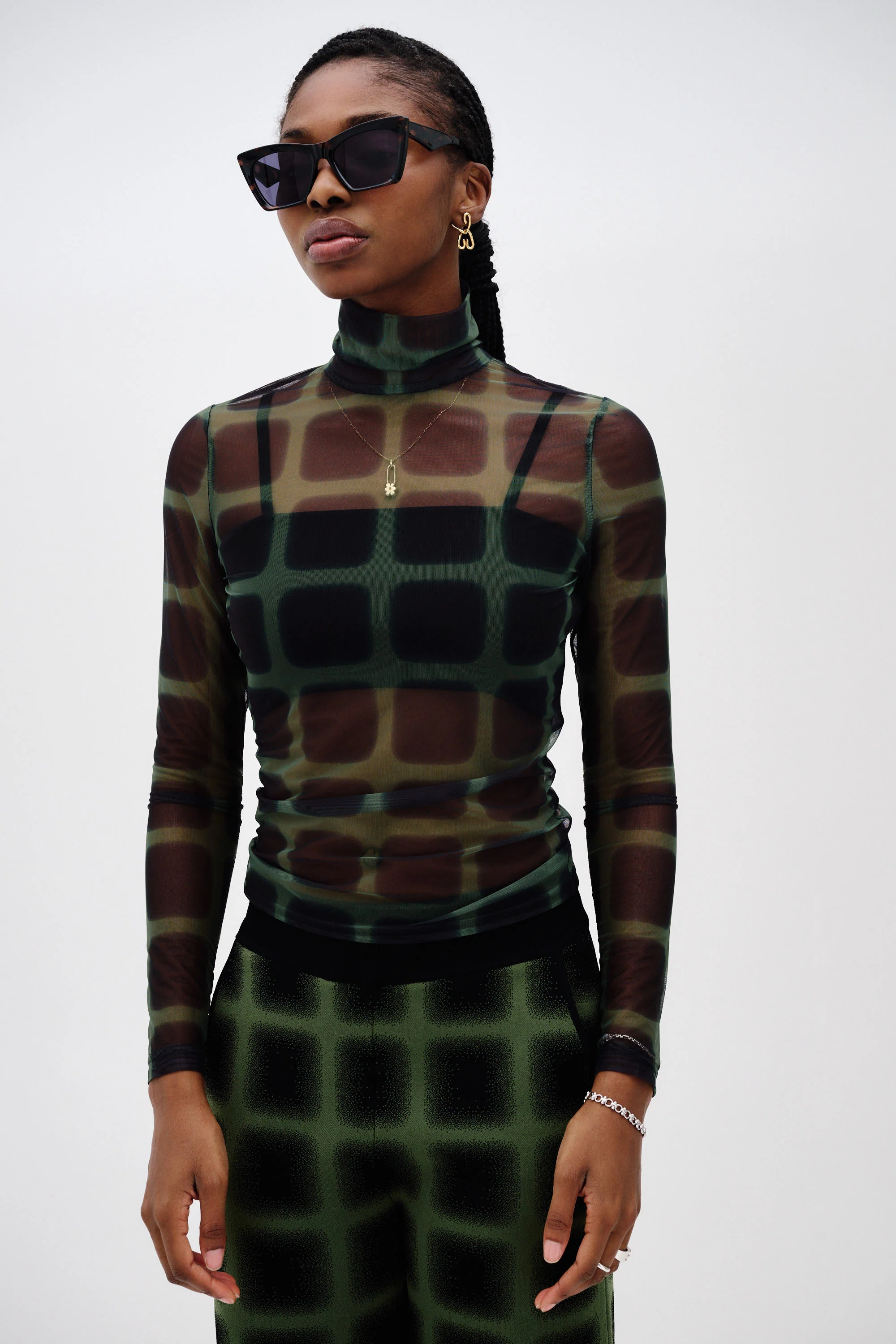 SULLEY PLAID TURTLENECK TOP - Image 3