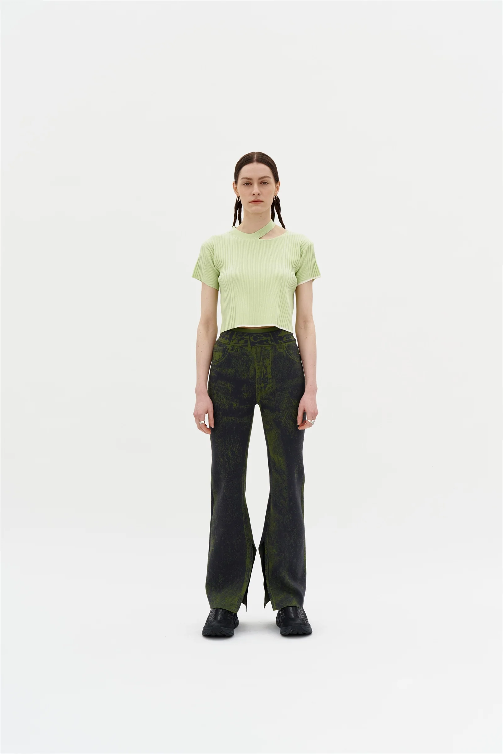 SYKES MIXED RIB CROPPED TOP - Image 2