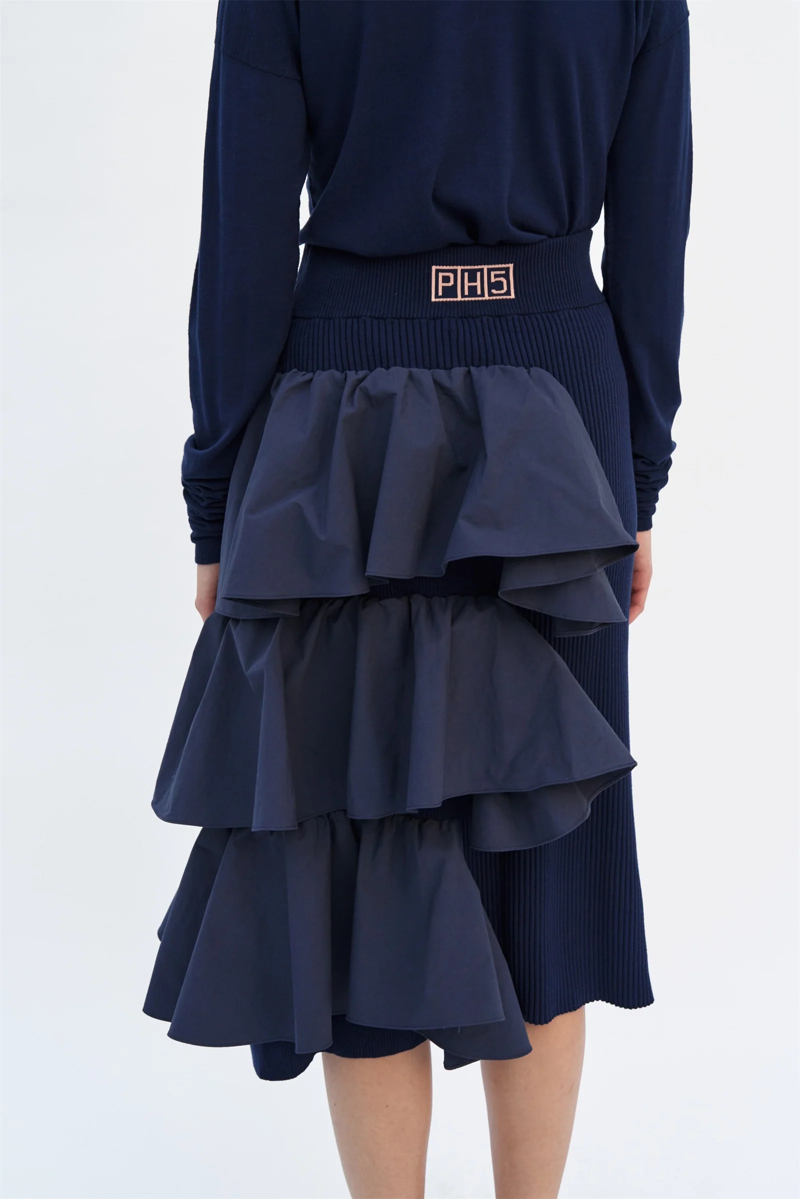 TETRA KNIT WOVEN MIDI VOLUME SKIRT - Image 4