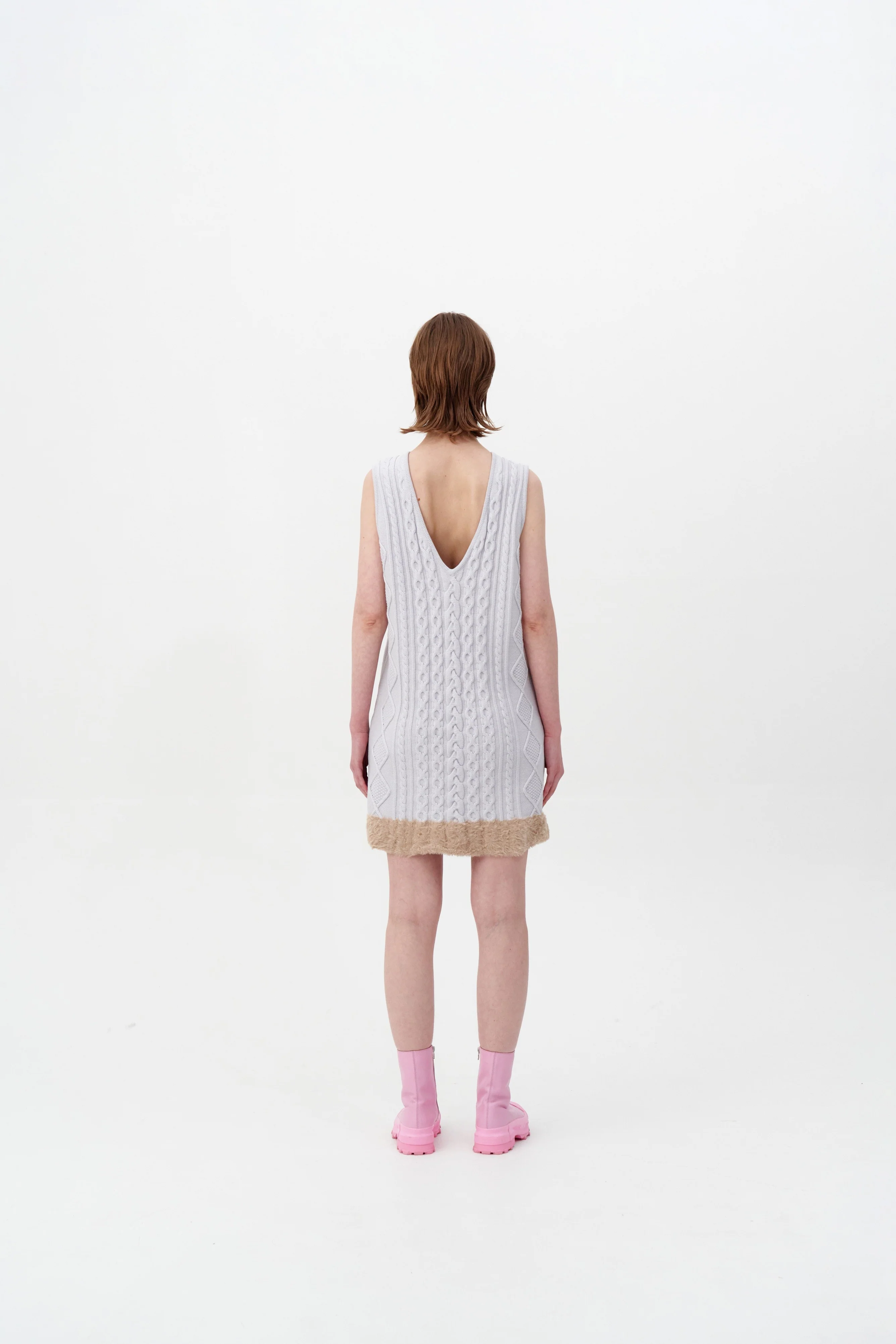 THEBE MIXED CABLE KNIT TANK DRESS - Image 6
