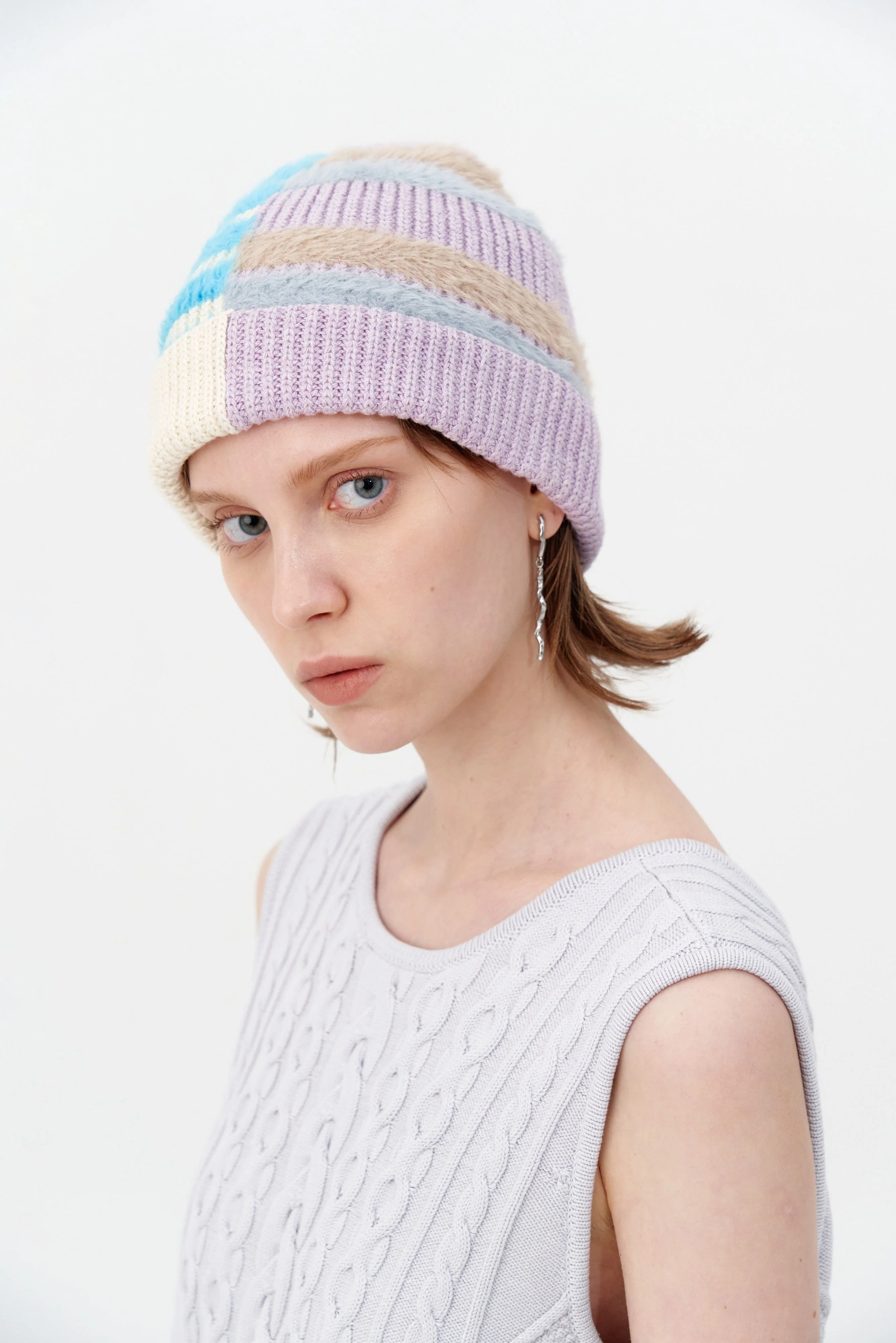 THEBE MIXED CABLE KNIT TANK DRESS - Image 7