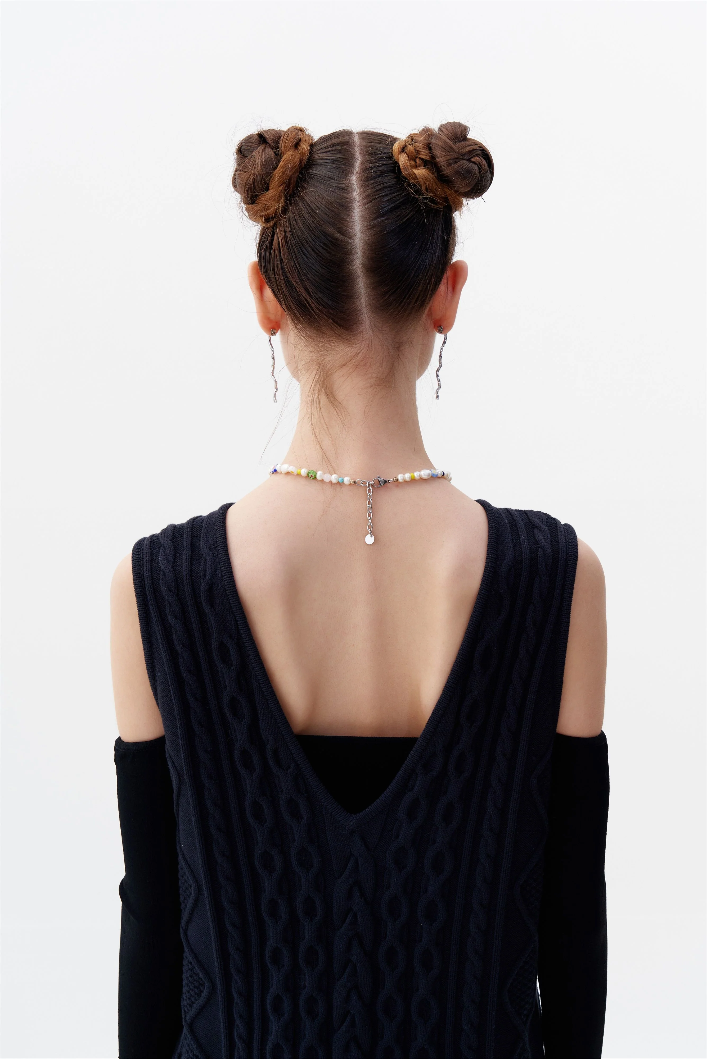 THEBE MIXED CABLE KNIT TANK DRESS - Image 5