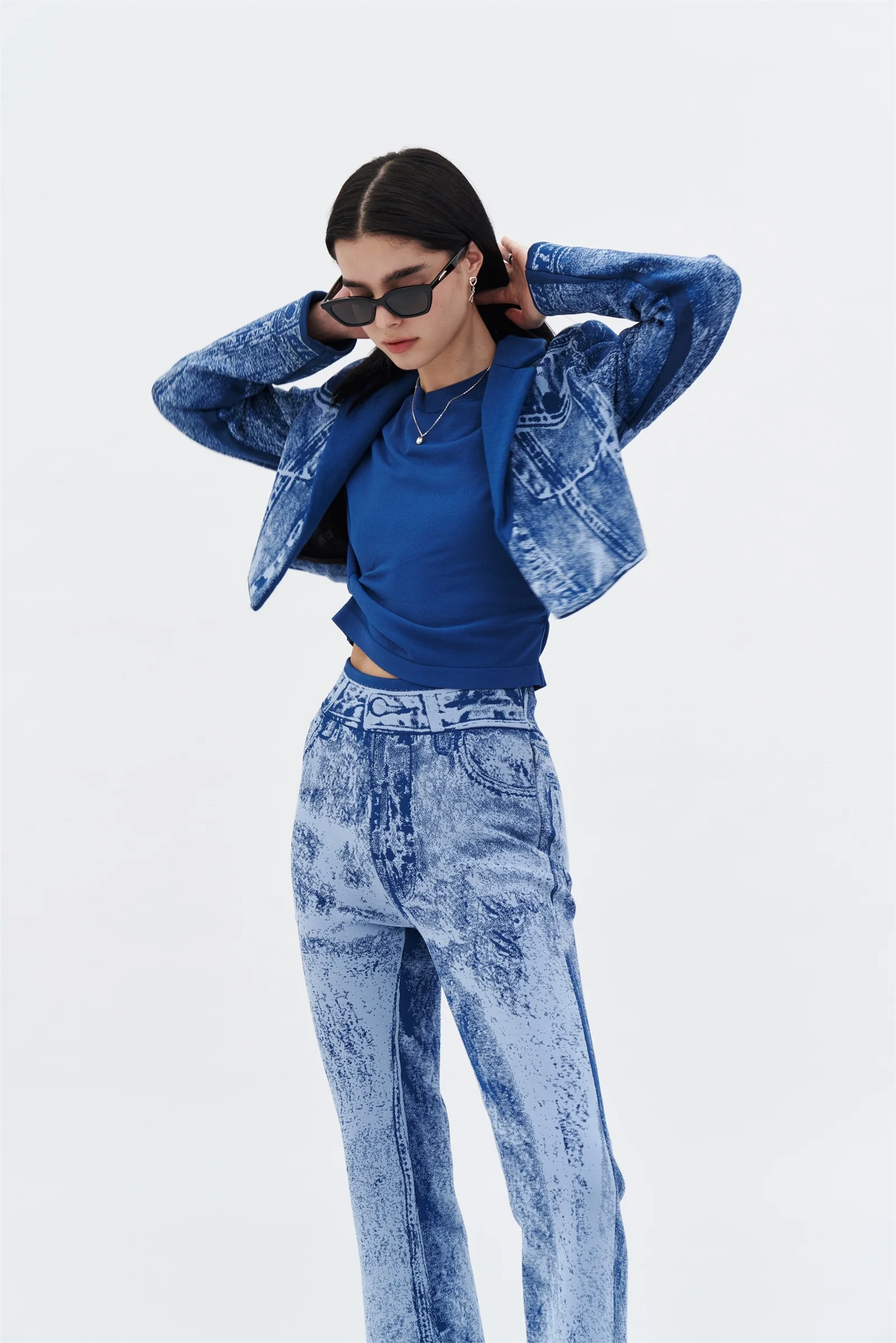 TOBY SKINNY FAKE DENIM PANTS WITH SLIT - Image 4