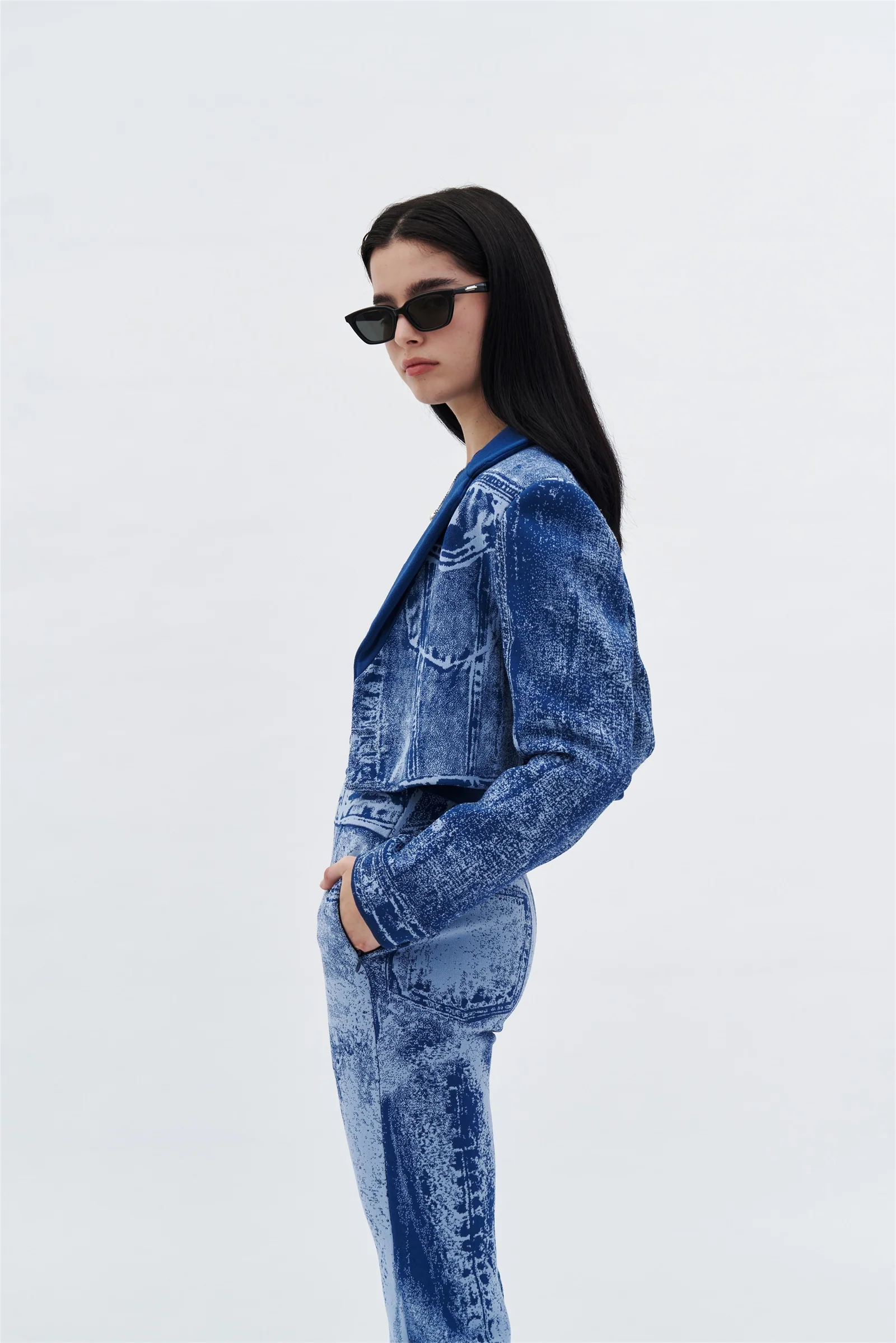 TOBY SKINNY FAKE DENIM PANTS WITH SLIT - Image 5