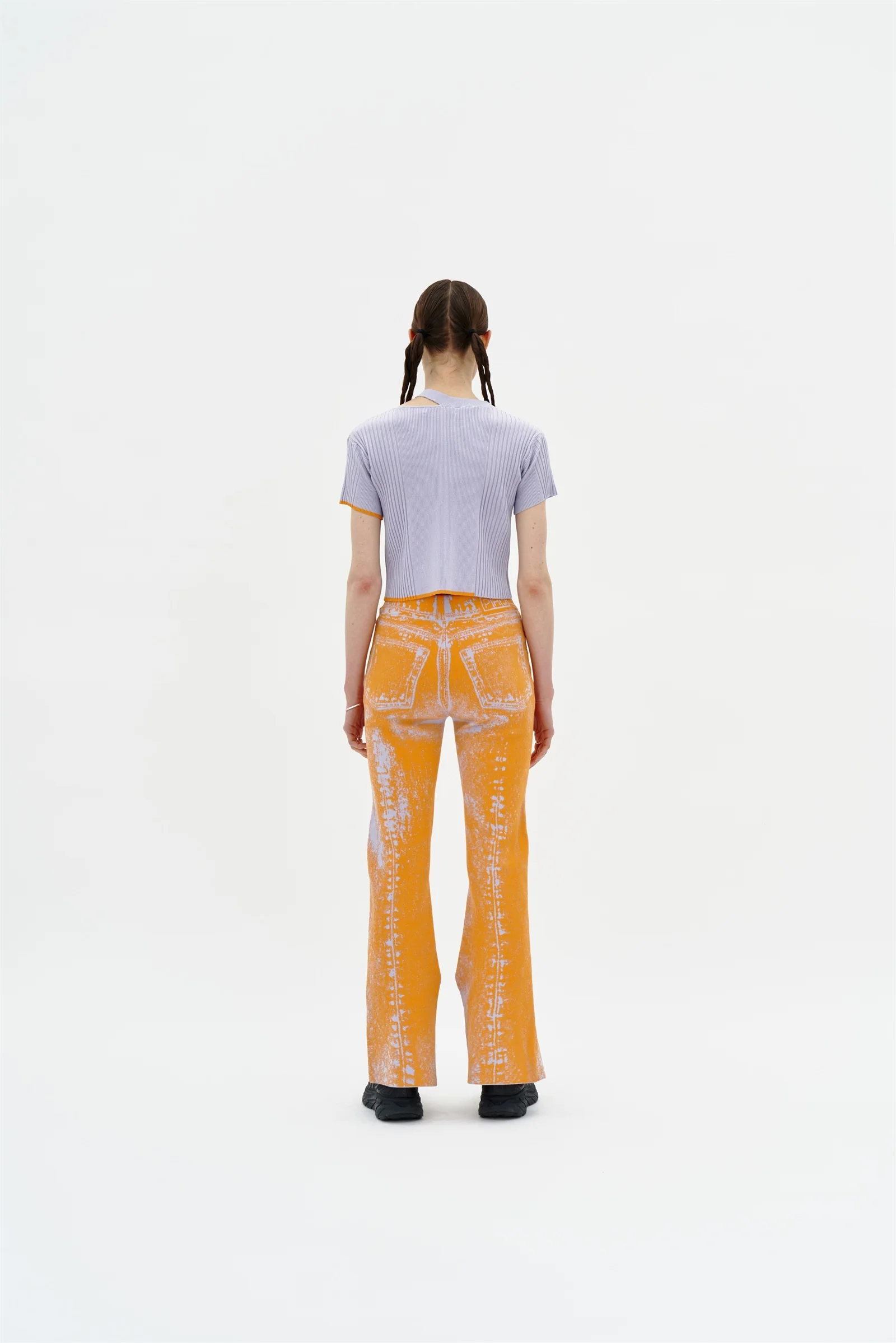TOBY SKINNY FAKE DENIM PANTS WITH SLIT - Image 2