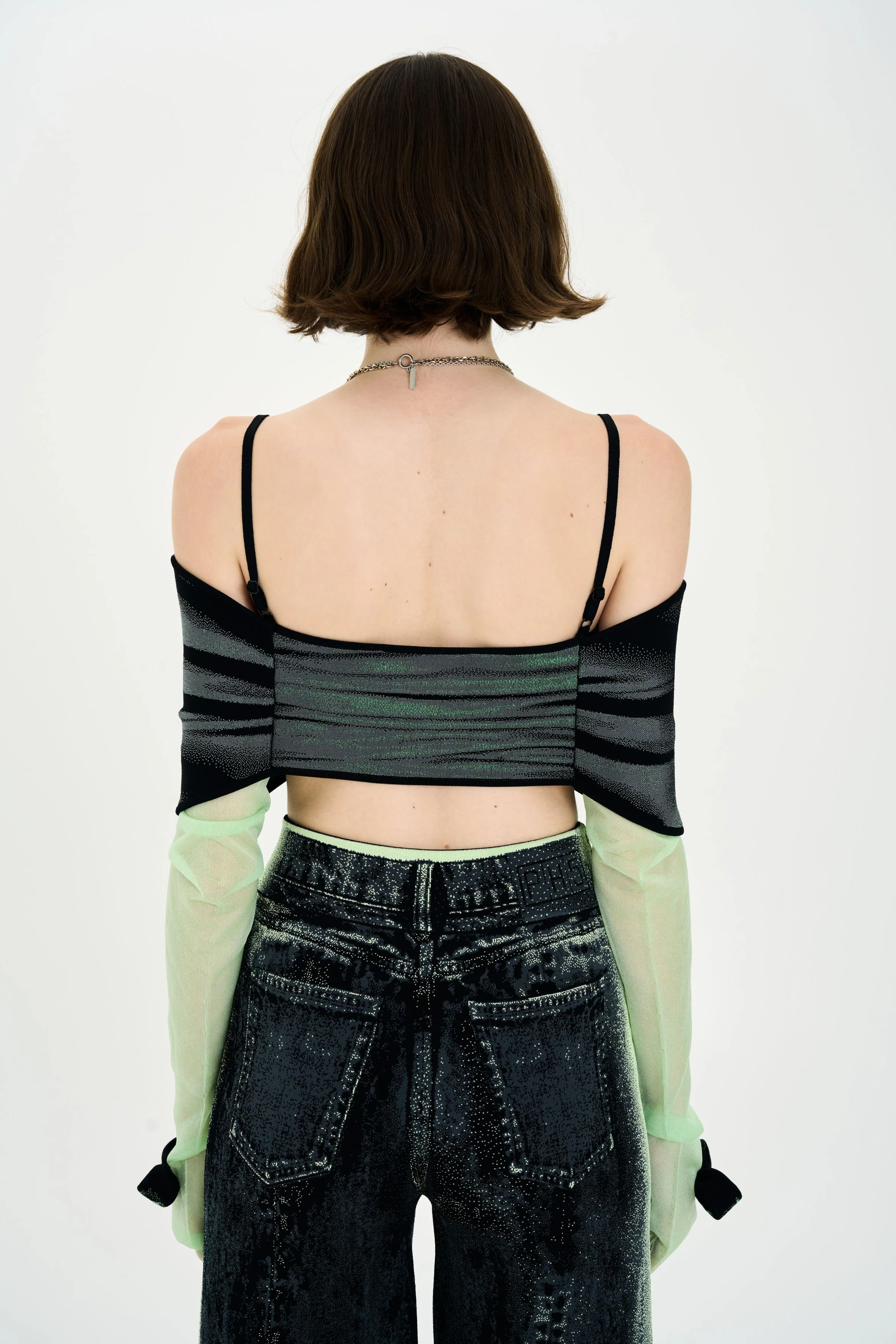 TULIP DENIM PRINT BRA TOP - Image 4