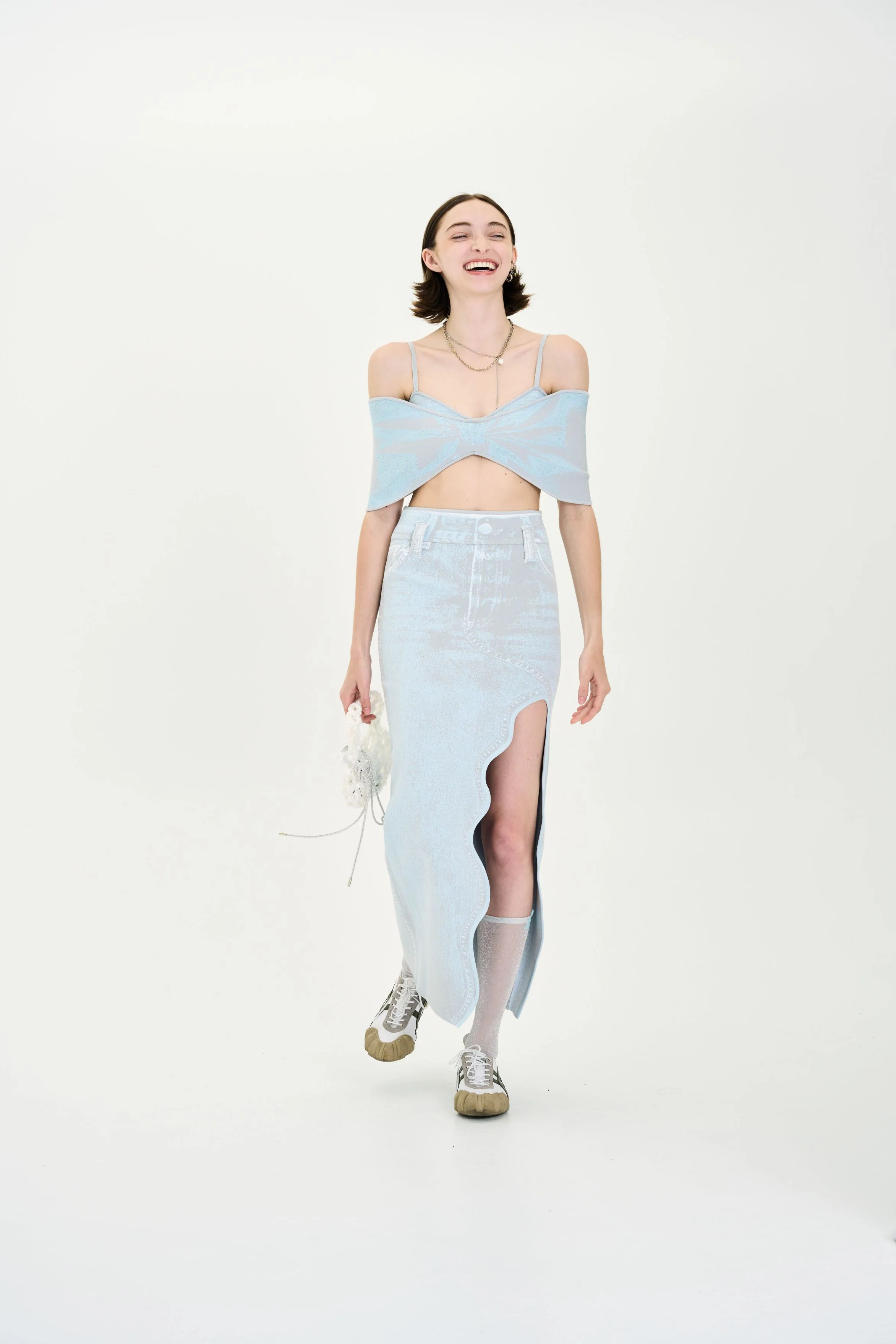 TULIP DENIM PRINT BRA TOP - Image 3