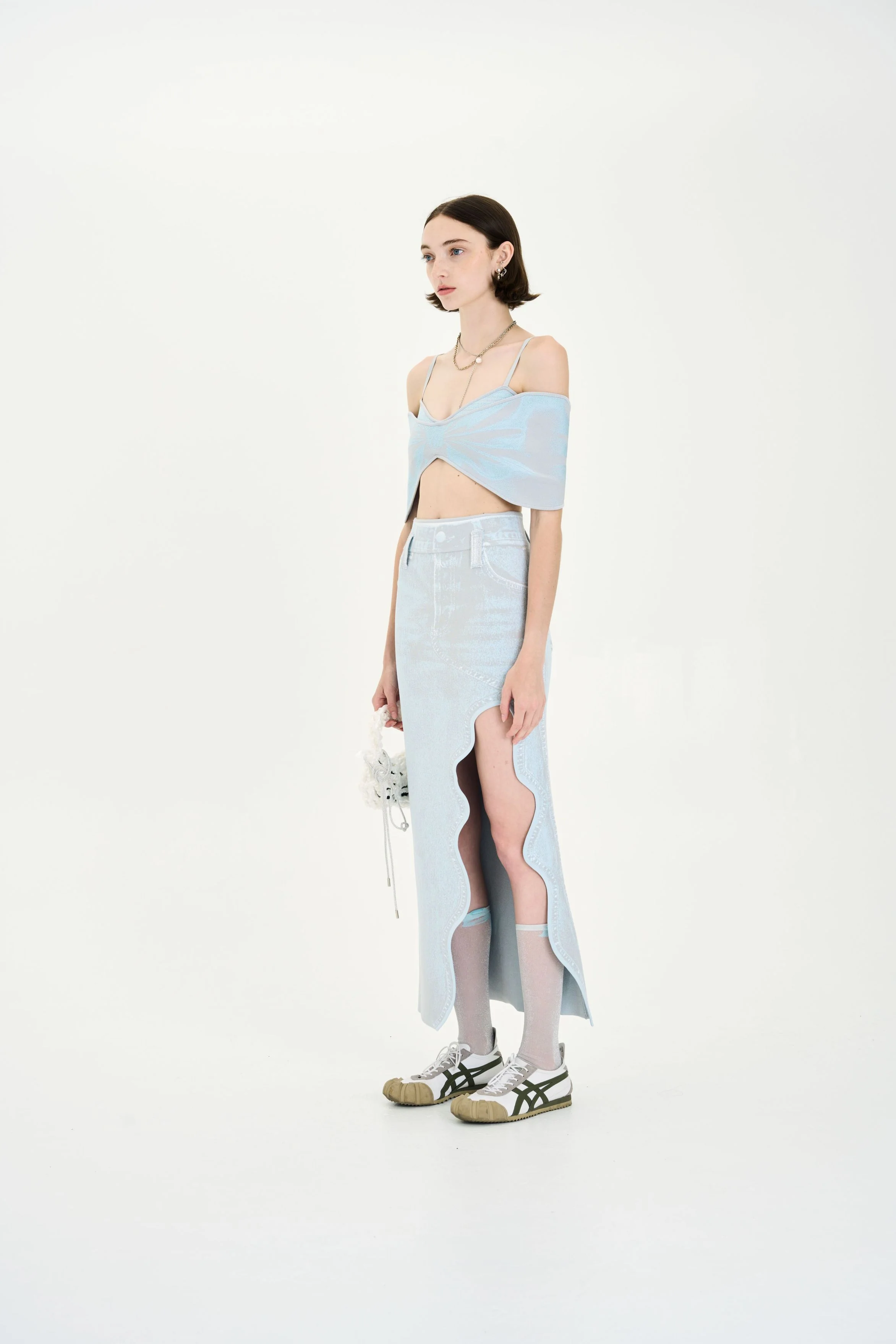 TULIP DENIM PRINT BRA TOP - Image 4