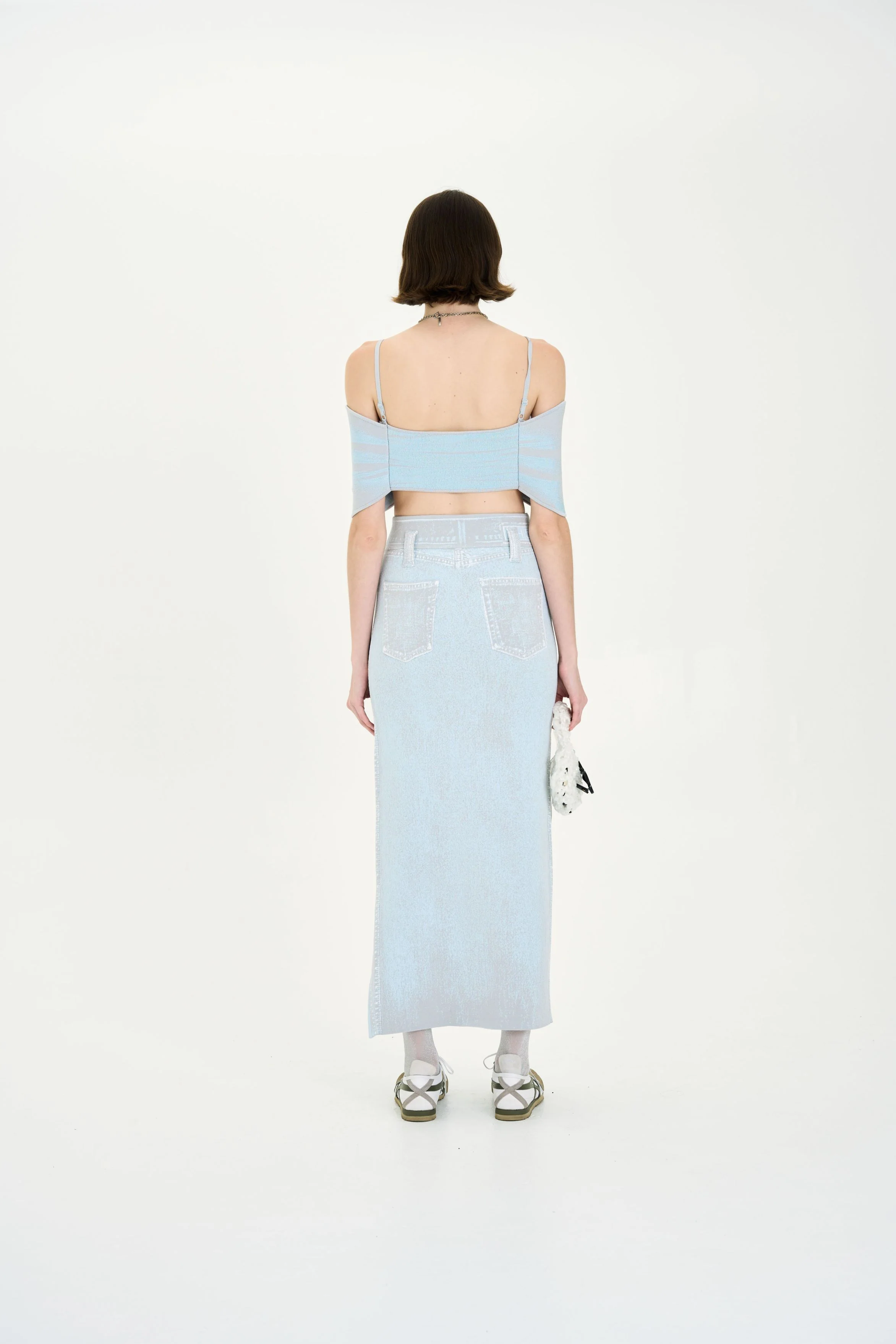 TULIP DENIM PRINT BRA TOP - Image 5