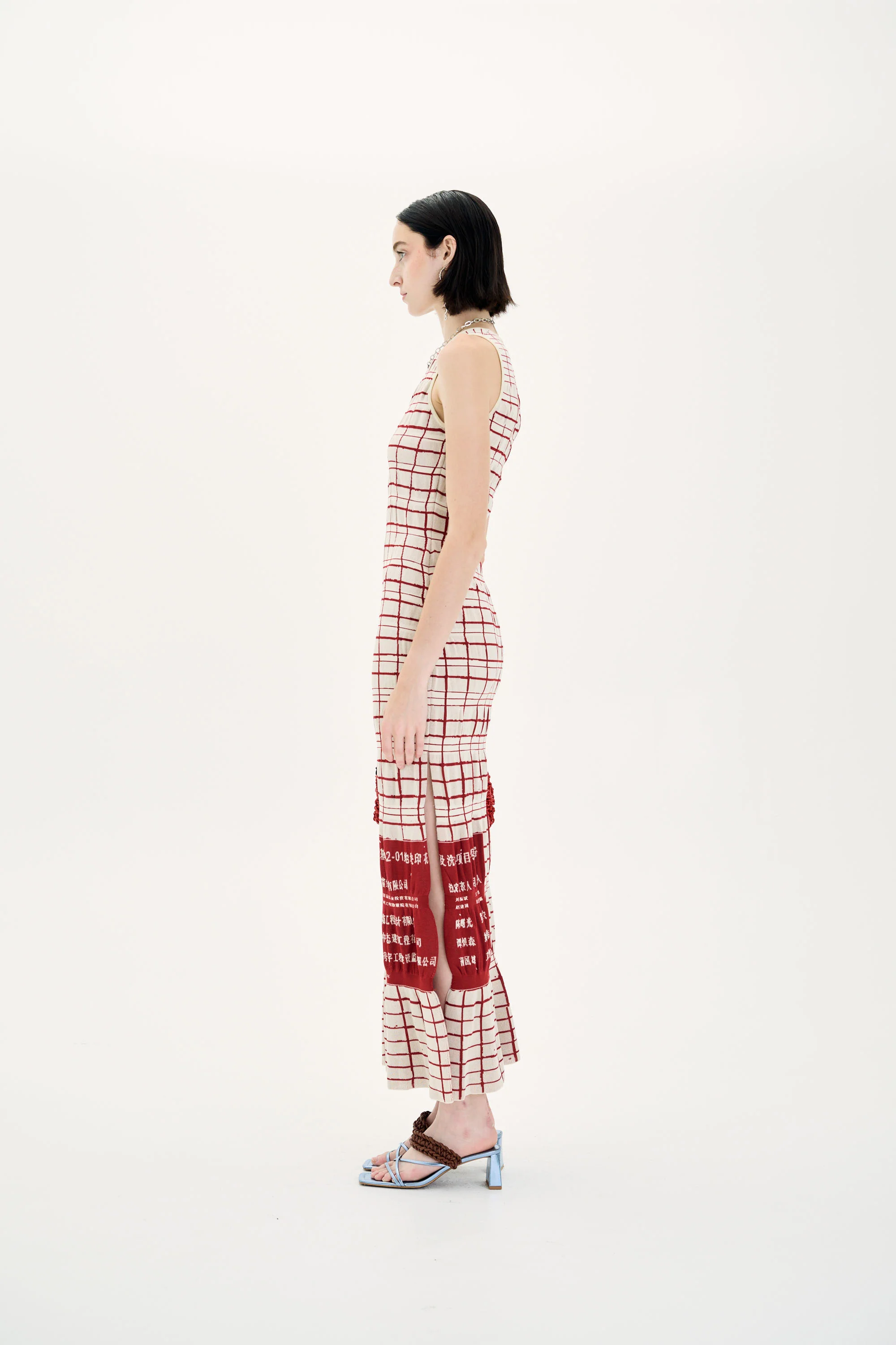 UME PLAID PRINT MAXI TANK DRESS - Image 2