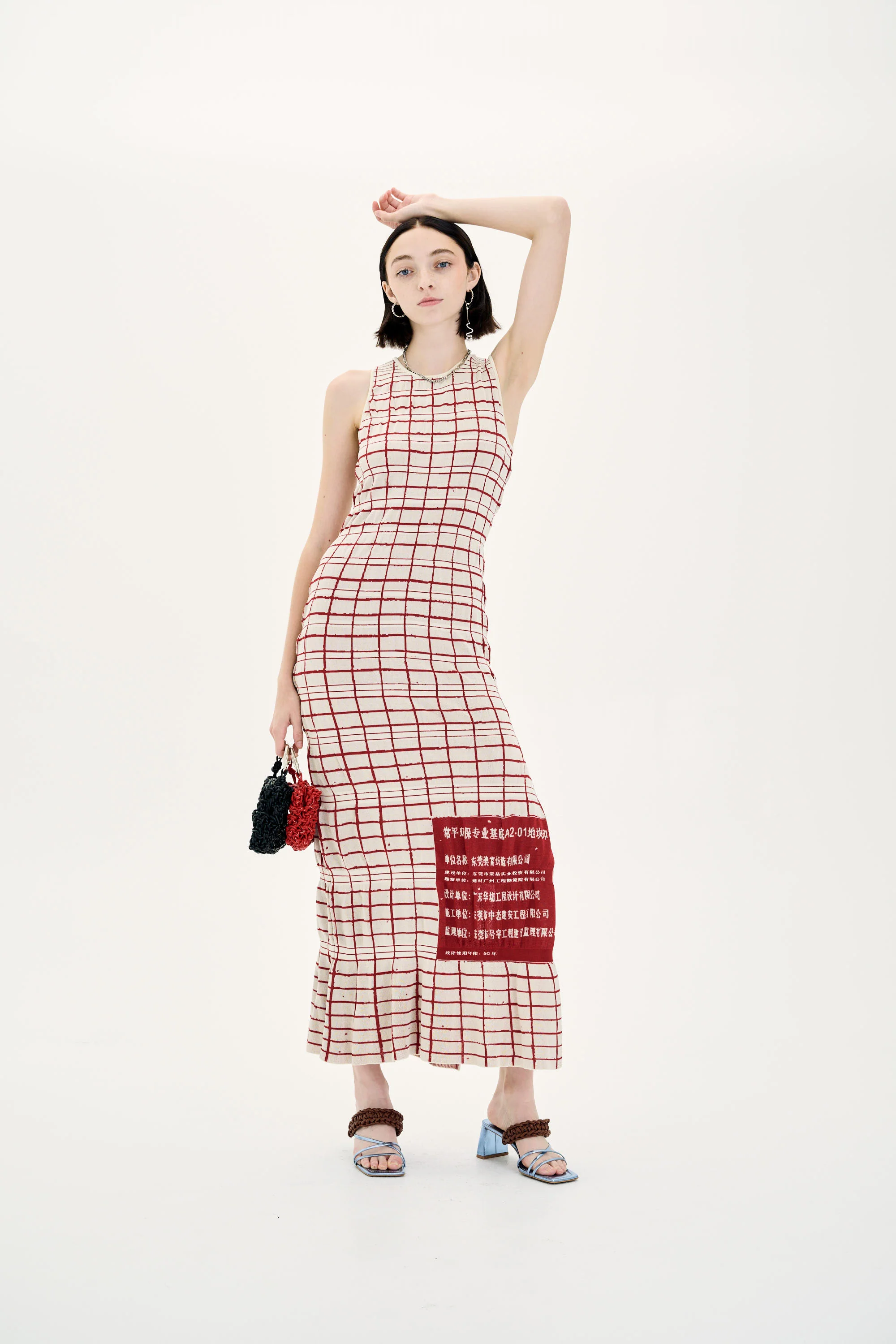 UME PLAID PRINT MAXI TANK DRESS - Image 4