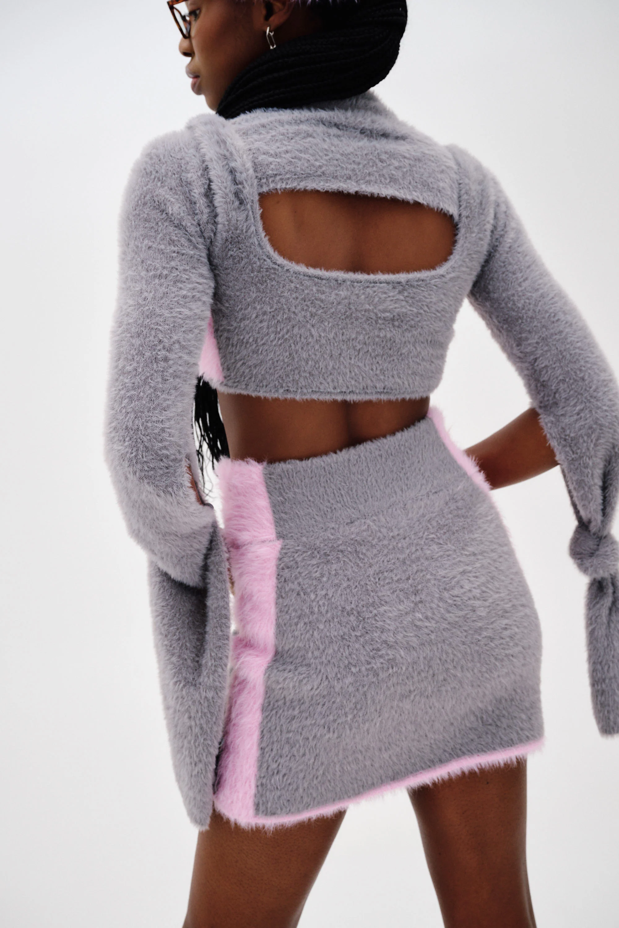 USHER FAUX FUR WAVY MINI SKIRT - Image 4