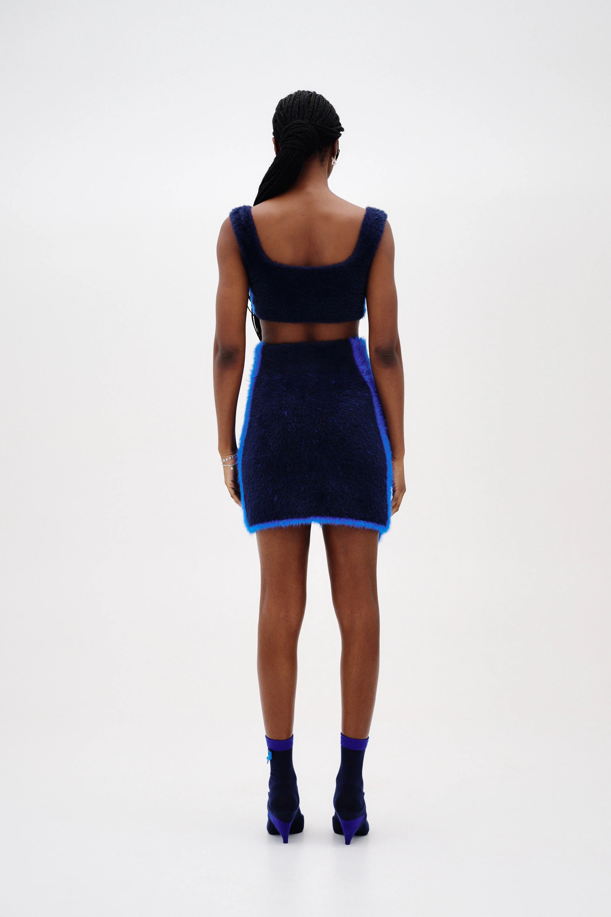 USHER FAUX FUR WAVY MINI SKIRT - Image 4