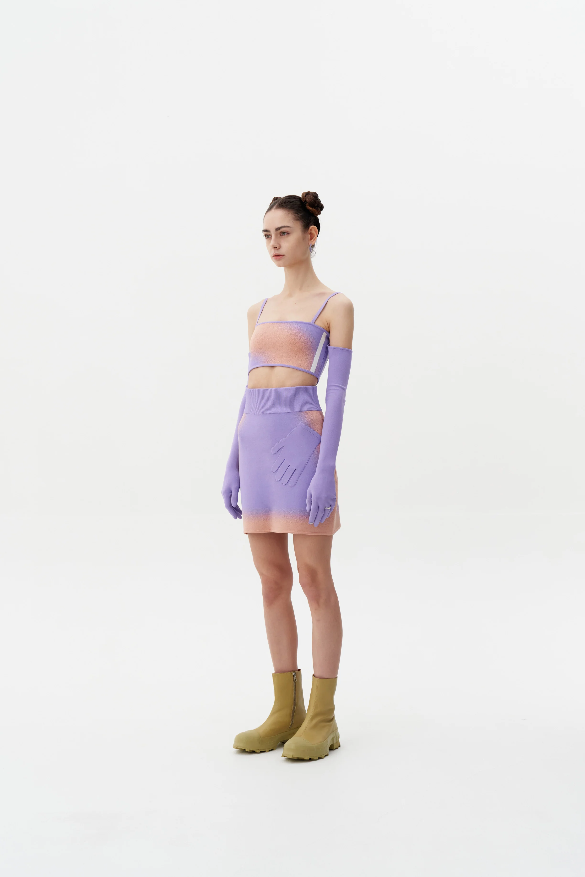 WHIRLPOOL "SPRAY PAINTED" BRA TOP WITH DETACHABLE GLOVES - Image 2