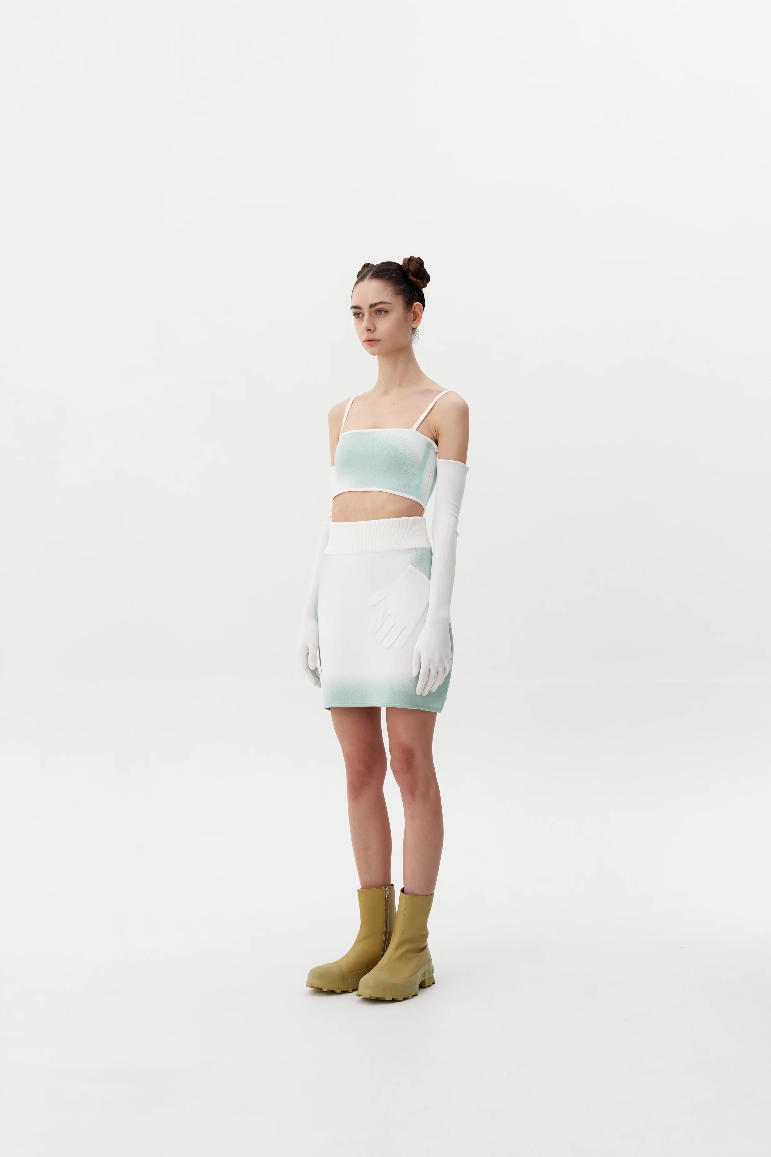 WHIRLPOOL "SPRAY PAINTED" BRA TOP WITH DETACHABLE GLOVES - Image 2