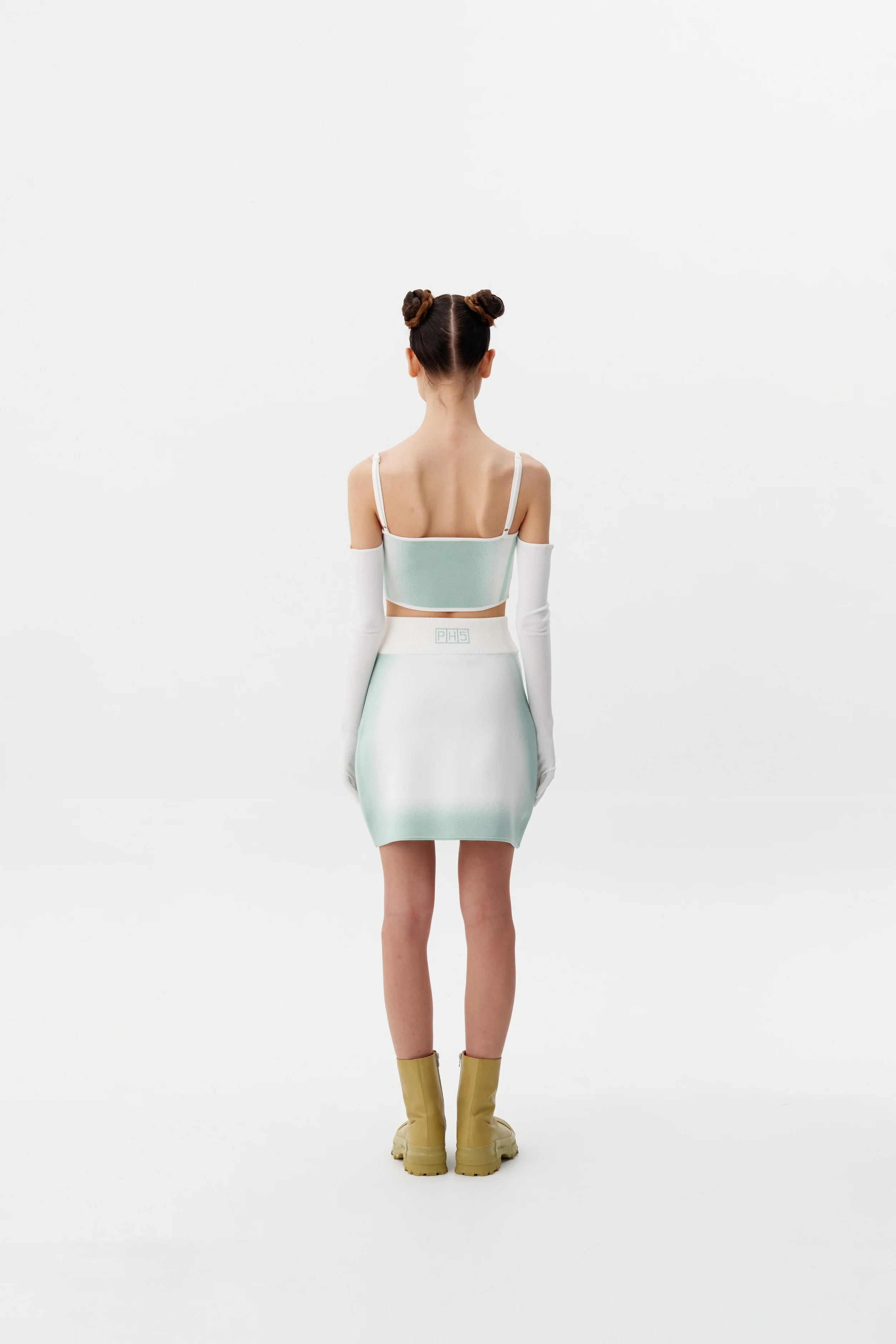 WHIRLPOOL "SPRAY PAINTED" BRA TOP WITH DETACHABLE GLOVES - Image 3